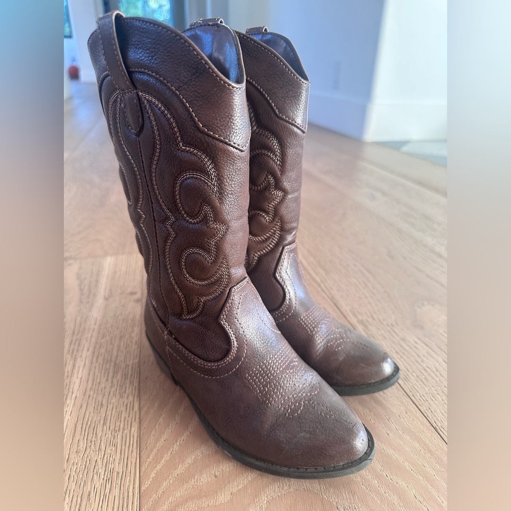 Kids Brown Western Cowboy Boots